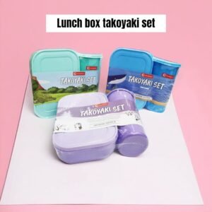 Tempat / kotak bekal makanan set Takoyaki (17x12x5 cm)