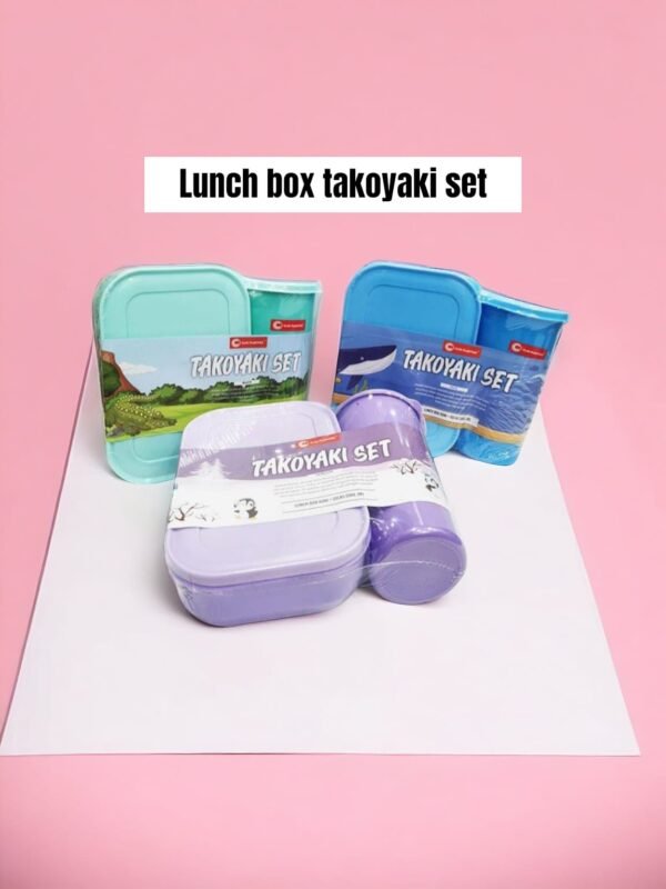 Tempat / kotak bekal makanan set Takoyaki (17x12x5 cm)