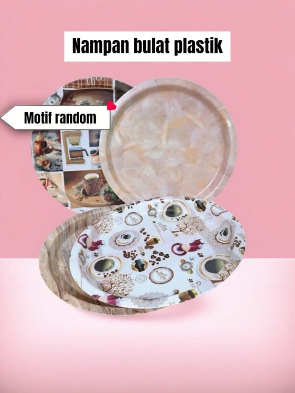 Nampan / Baki motif (bulat, plastik)