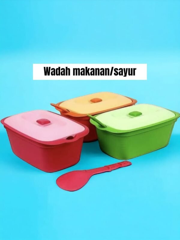 Tempat/wadah lauk, makanan, sayur Frezz segi(plastik tebal)