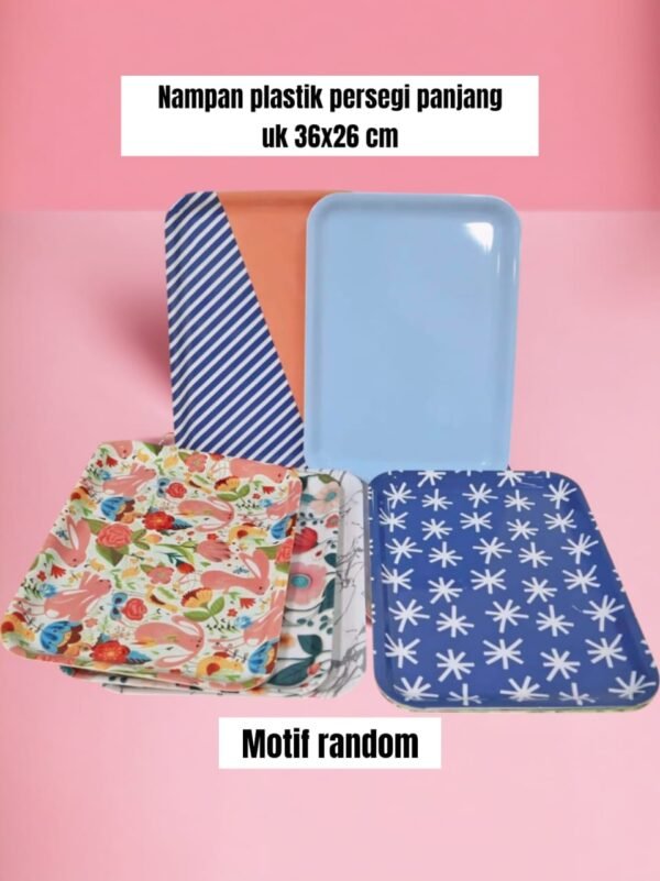 Nampan plastik motif random (36x26 cm)