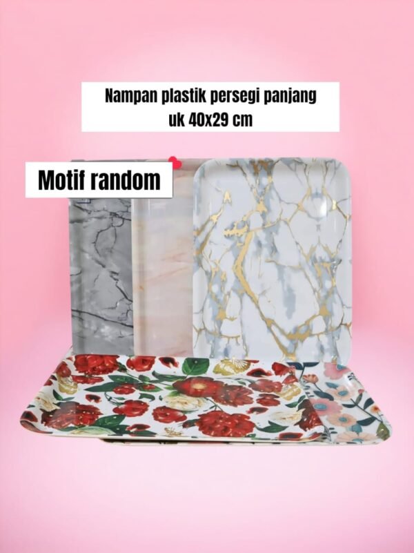 Nampan plastik motif random (40x29 cm)