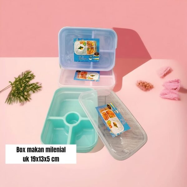 Tempat/kotak bekal makanan Milenial (19x13x5 cm)