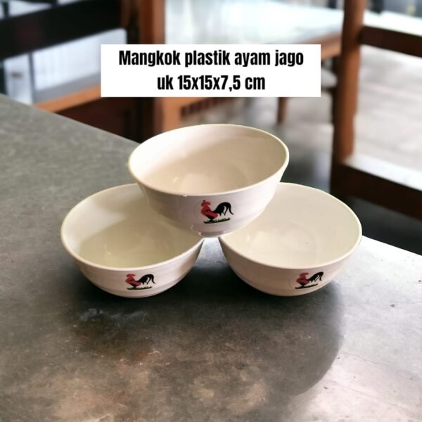 Mangkok Ayam jago (plastik) (15 cm)