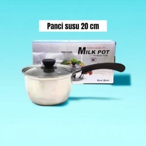 Panci susu / Milk pot (stainless steel, tutup kaca) (20 cm)