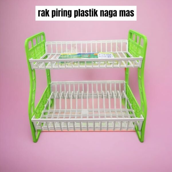 Rak piring plastik Naga mas (2 tingkat)