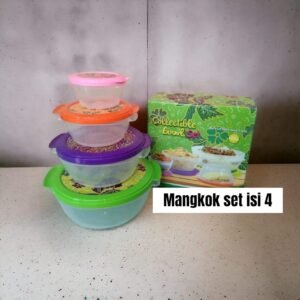 Mangkok set collectible plastik (4 ukuran) (11-23 cm)