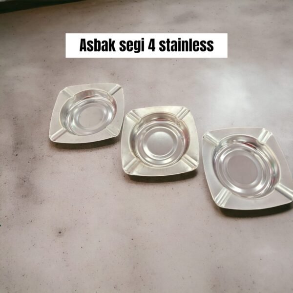 Asbak segi 4 tebal (stainless steel)