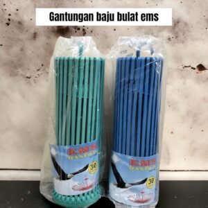 Gantungan baju bulat / folding hanger Ems (plastik, 30 stick)