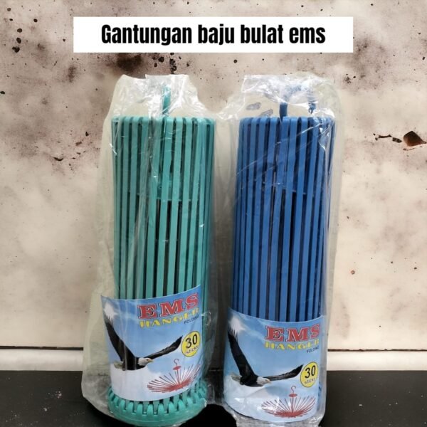 Gantungan baju bulat / folding hanger Ems (plastik, 30 stick)