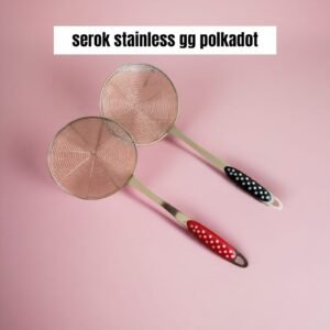 Saringan/serokan minyak polkadot (stainless steel) (18-24 cm)