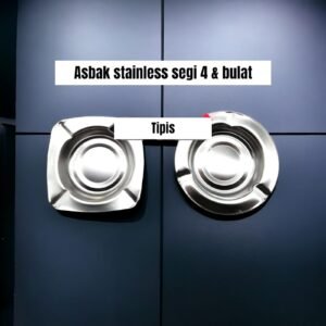 Asbak segi 4/bulat tipis (stainless steel)