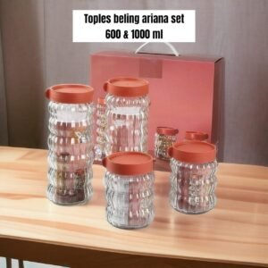Toples Ariana Set (kaca/beling) (600 ml - 1 liter)