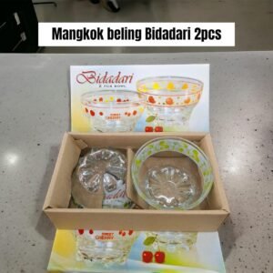 Mangkok kaca / beling Bidadari set (2 pcs) (10x6,5 cm)