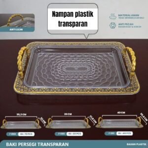 Nampan plastik transparan (segi 4)