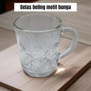 Gelas kopi kaca/beling Bunga