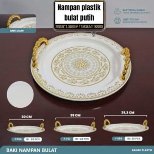 Nampan Sultan plastik putih bulat