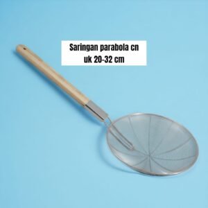 Saringan/serokan minyak Parabola cn tebal (stainless steel gg kayu) (20-32 cm)
