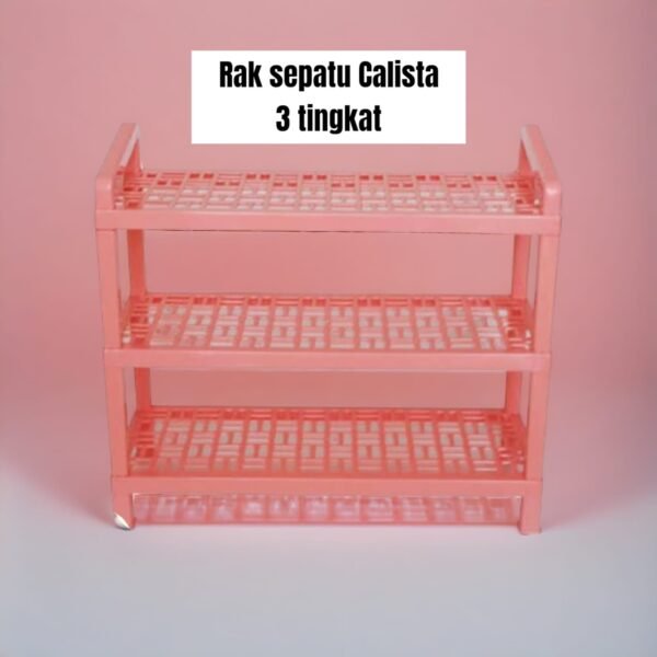 Rak sepatu plastik Calista (3 tingkat)