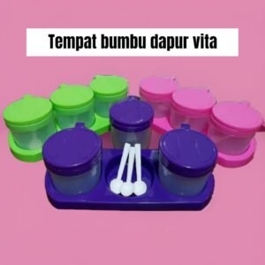 Tempat/ rak bumbu set Vita (isi 3) (28x11 cm)