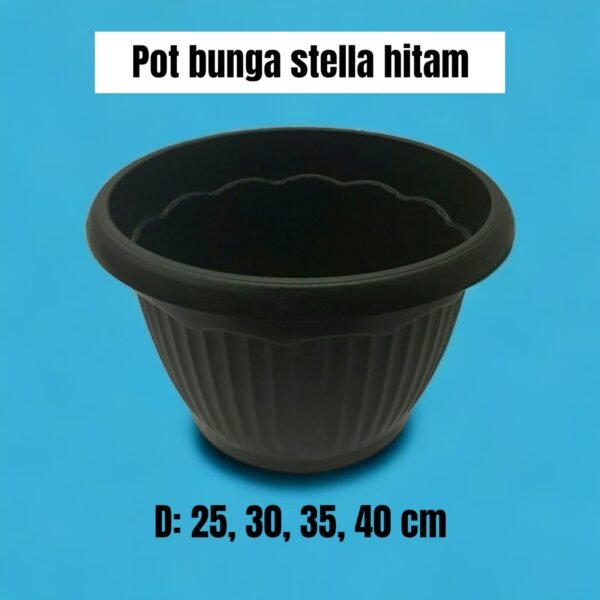 Pot bunga Stella hitam