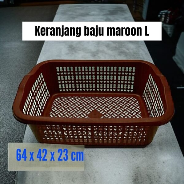 Keranjang baju merah Maroon L