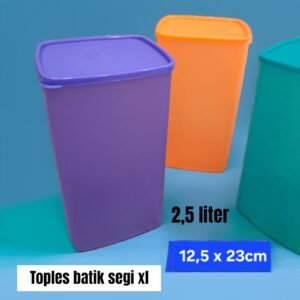 Toples plastik segi 4 Batik XL (2,5 liter)