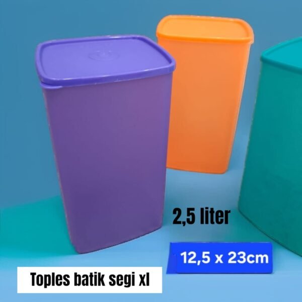 Toples plastik segi 4 Batik XL (2,5 liter)