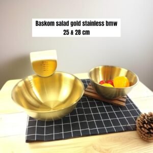 Baskom/ mangkok salad gold BMW (stainless steel) (25&28 cm)