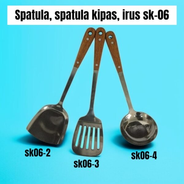 Spatula, Spatula kipas, sendok sayur/Irus SK-06 TEBAL (stainless steel gg kayu) (33x10 cm)
