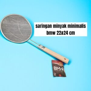Saringan/serokan minyak minimalis BMW tebal (stainless steel gg kayu) (22&24 cm)