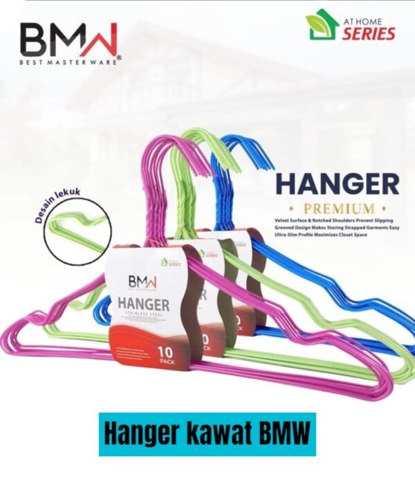 Hanger kawat stainless steel warna BMW (10 pcs)