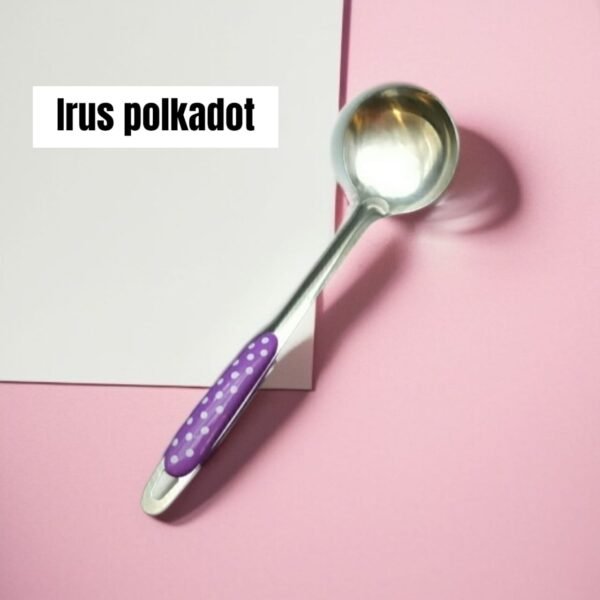 Sendok sayur/ irus polkadot tebal (stainless steel) (33x9 cm)