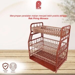 Rak piring plastik Monaco Pacific (3 tingkat)