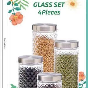 Toples kaca/beling Lumia set (isi 4) (0,6/1,2/1,6/2 liter)