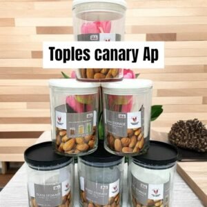 Toples kaca/beling Canary tutup plastik rapat (A,B,C)