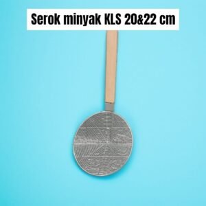 Saringan/serokan minyak KLS (stainless steel gg kayu) (20&22 cm)