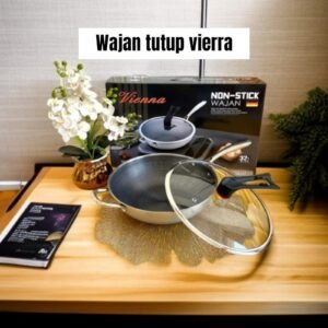 Wajan/teflon/panci penggorengan vienna Tutup kaca (32 cm)