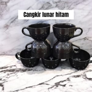 Gelas/cangkir plastik Lunar hitam
