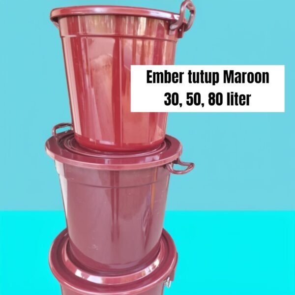 Ember tutup Maroon (30, 50, 80 liter)