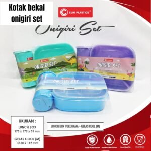 Tempat/kotak bekal makanan Onigiri set (17,5x5,5 cm)