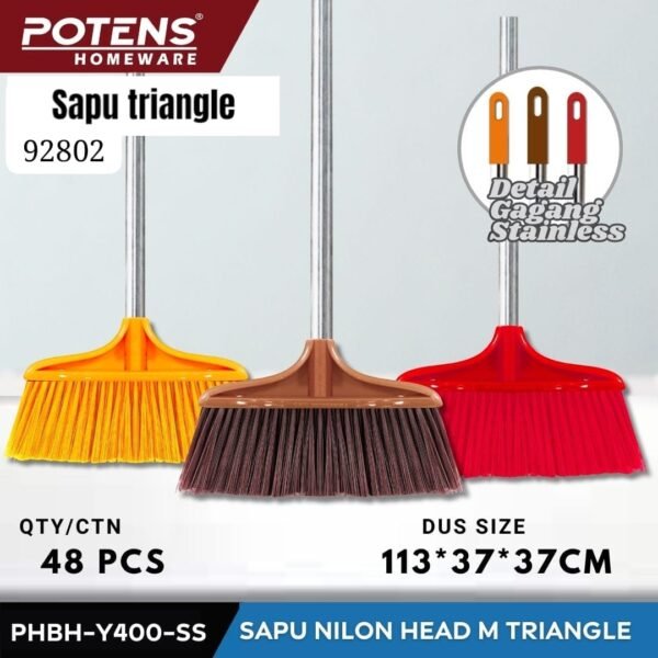 Sapu triangle (gagang stainless steel)