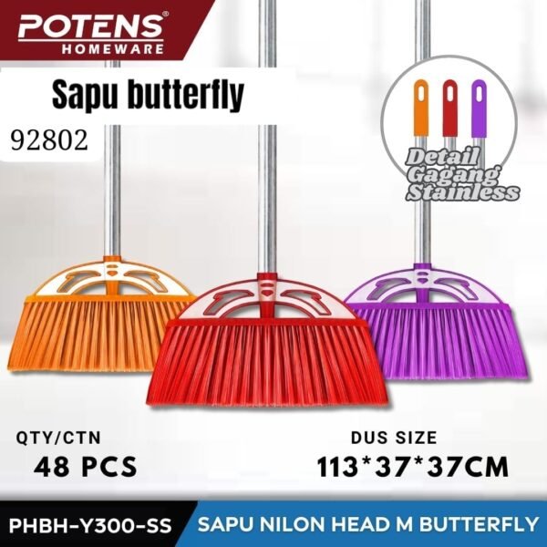 Sapu Butterfly (gagang stainless steel)