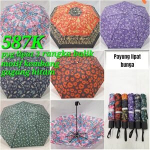 Payung lipat motif bunga