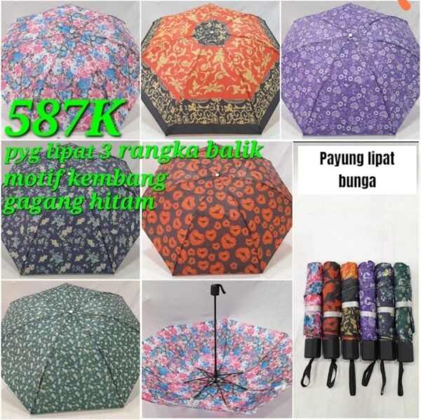 Payung lipat motif bunga