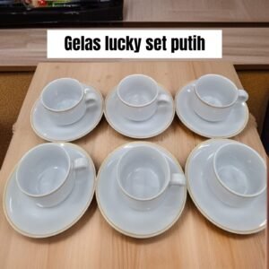 Gelas/cangkir lucky set putih