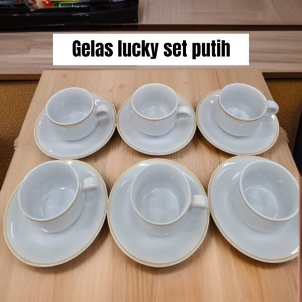 Gelas/cangkir lucky set putih