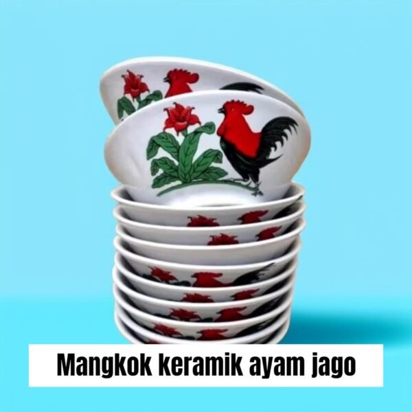 Mangkok bakso keramik Ayam jago 7" (18 cm)
