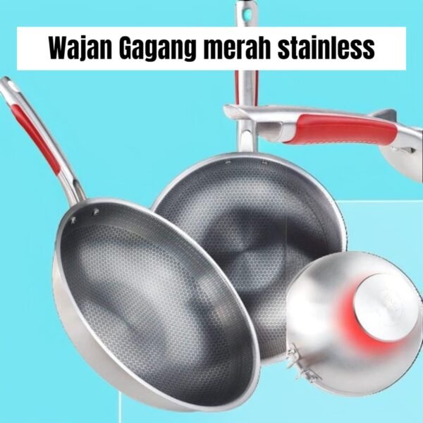 Wajan/ teflon gagang merah (stainless steel)